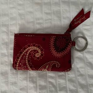 Vera Bradley red coin purse keychain